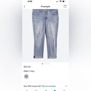 Revery mid-rise girlfriend jeans. Size 18w.